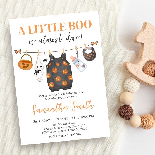 Little Boo Pumpkin Halloween Baby Shower Einladung