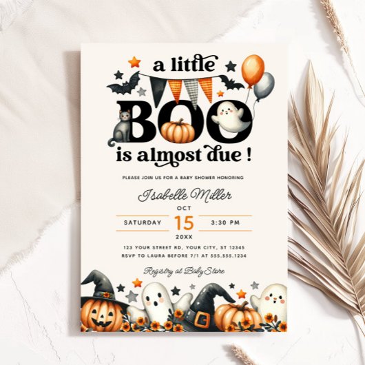 Little Boo Pumpkin Halloween Fall Baby Shower Einladung