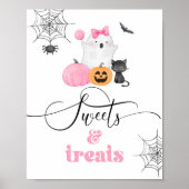 Little Boo rosa Geist Halloween Süßigkeiten und Le Poster (Vorne)