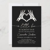Little Boo Skeleton Heart Hands Baby Dusche Einladung (Vorderseite)