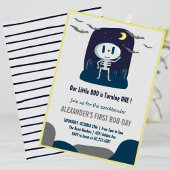 Little Boo Skeleton Niedlich Halloween 1. Geburtst Einladung
