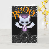 Little Boo Vampire Halloween Grußkarten Karte (Gelbe Blume)