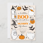 Little Boo Vintag Halloween Baby Shower Einladung (Vorderseite)