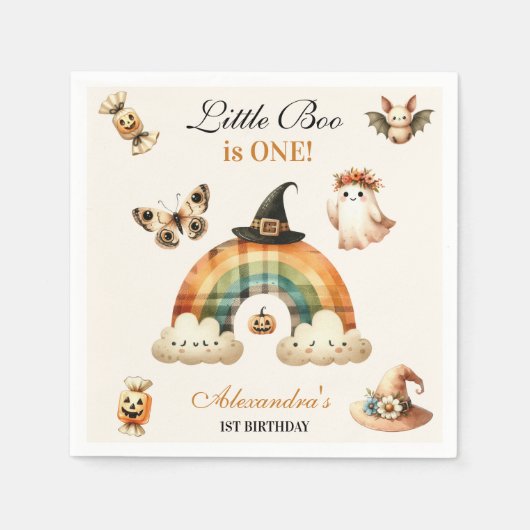 Little Boo Western erster Geburtstag Serviette (Vorderseite)
