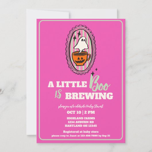 Little Boo wird Brunch Babydusche zubereiten Einladung (Vorderseite)