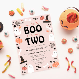 Little Boo wird zwei Halloween 2. Geburtstag Einladung