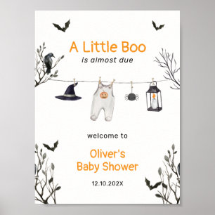 Little Boo Witch Clothesline Baby Dusche Willkomme Poster