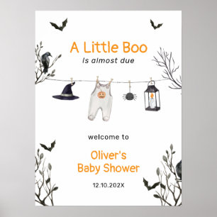 Little Boo Witch Clothesline Baby Dusche Willkomme Poster
