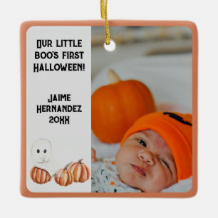 Little Boos erstes Halloween-Niedliches Foto Keramikornament