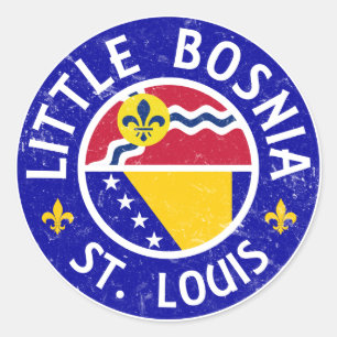 Little Bosnien St. Louis Runder Aufkleber