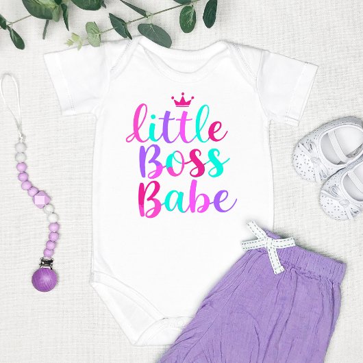 "Little Boss Babe" farbenfroh Baby Strampler