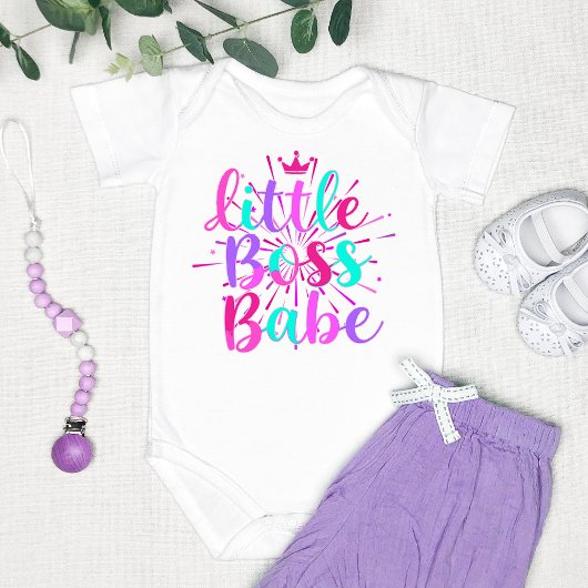 "Little Boss Babe" farbenfroh Baby Strampler