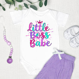 "Little Boss Babe" farbenfroh Baby Strampler