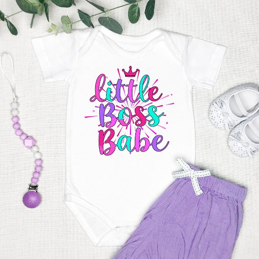 "Little Boss Babe" farbenfroh Baby Strampler