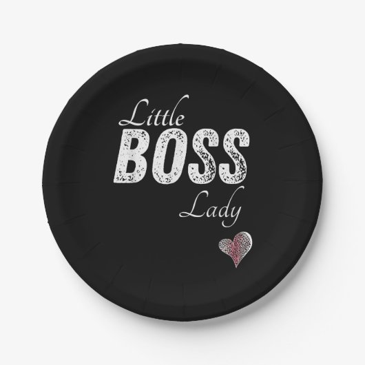 Little Boss Lady Baby Kleinkind Girl Kurz Pappteller (Vorderseite)