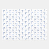 Little Bow Blue Coquette Duschgeschenk Wrap Geschenkpapier Set (Vorderseite)