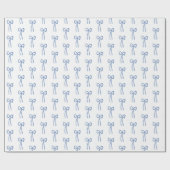 Little Bow Blue Gift Wrap Geschenkpapier (Flach)