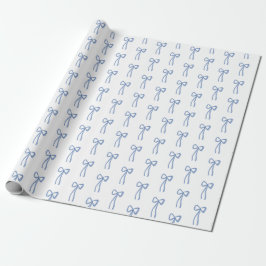 Little Bow Blue Gift Wrap Geschenkpapier
