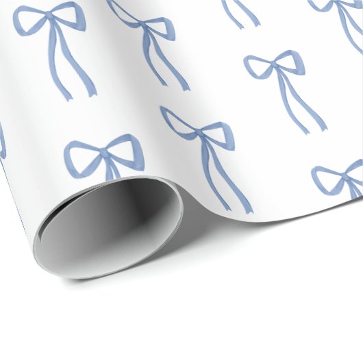Little Bow Blue Gift Wrap Geschenkpapier (Rolleneckpunkt)