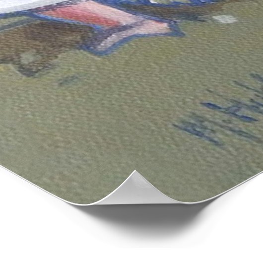 LIttle Boy and Sandcastle on Beach Poster (Ecke)