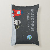 Little Boy Astronaut on Moon, First Name Space Dekokissen (Vorderseite(Vertikal))