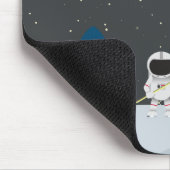 Little Boy Astronaut on Moon, First Name Space Mousepad (Ecke)
