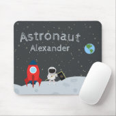 Little Boy Astronaut on Moon, First Name Space Mousepad (Mit Mouse)