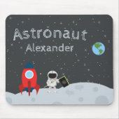 Little Boy Astronaut on Moon, First Name Space Mousepad (Vorne)