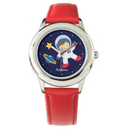Little Boy Astronaut Personalisiert Armbanduhr
