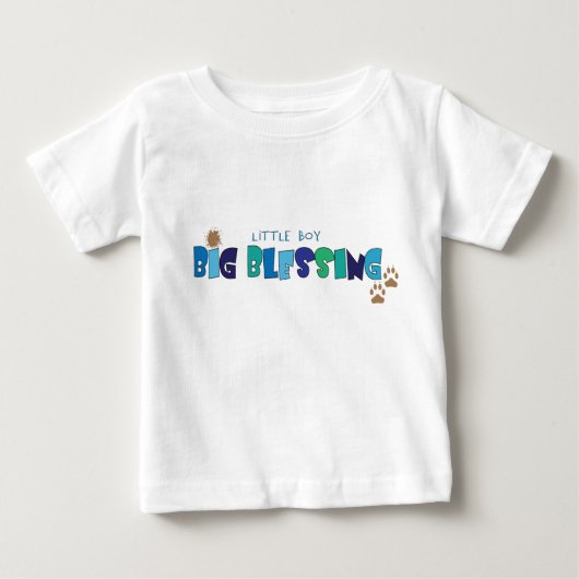 Little Boy, Big Segen Christlicher Baby-T - Shirt (Vorderseite)
