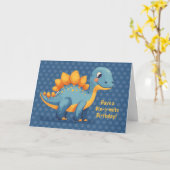 Little Boy Birthday Dinosaur Dinomite Polka Dots Karte (Gelbe Blume)