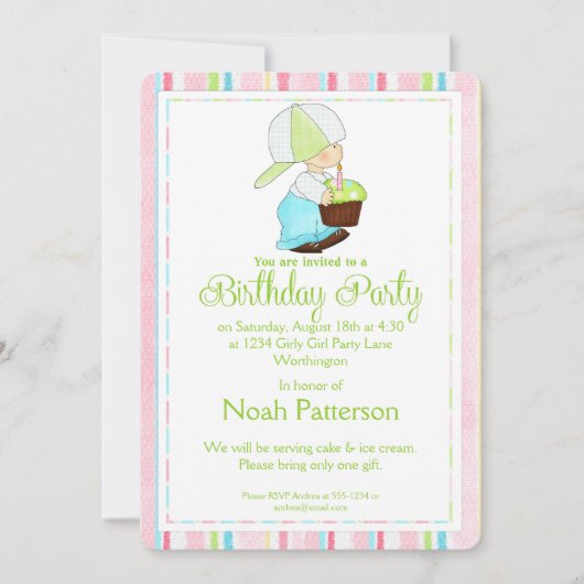 Little Boy Birthday Party Invite Country Boy d1 Einladung (Vorderseite)
