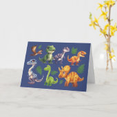 Little Boy Birthday Variety Dinosaurier on Blue Karte (Gelbe Blume)