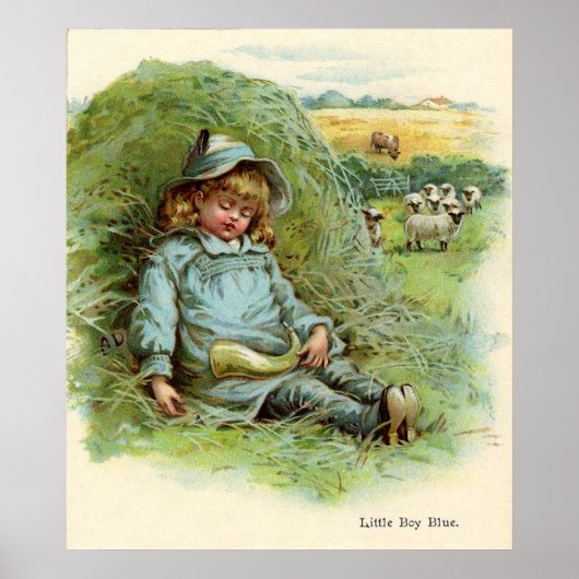 Little Boy Blue Kinderzimmer Rhyme Poster (Vorne)