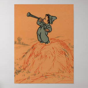 Little Boy Blue Vintag Kinderzimmer Rhyme Poster