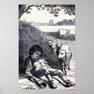 "Little Boy Blue" Vintage-Illustration Poster