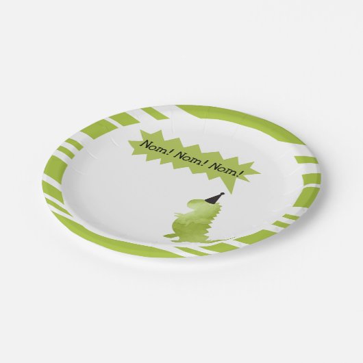 Little Boy-Dinosaurier-Grün-Dino-Thema Pappteller (Schrägansicht)