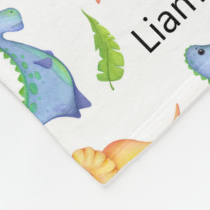 Little Boy Dinosaurier Name Kinderzimmer Niedlich Fleecedecke