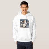 Little Boy Drummer Aquarellbilder Kunstwerk Hoodie (Vorne ganz)