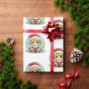 Little Boy Elf Xmas Magic Geschenkpapier