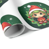 Little Boy Elf Xmas Magic Geschenkpapier (Rolleneckpunkt)