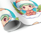 Little Boy Elf Xmas Magic Geschenkpapier (Rolleneckpunkt)