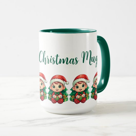 Little Boy Elf Xmas Magie angepasst Tasse (VorderseiteRechts)