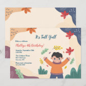 Little Boy Fall Birthday Einladung (Vorne/Hinten)