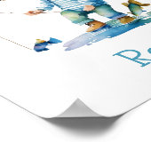 Little Boy Fishing Illustration Personalisiert Poster (Ecke)