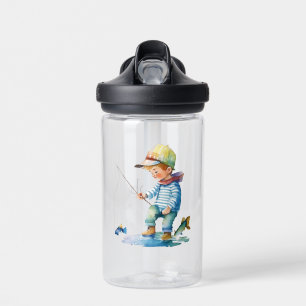 Little Boy Fishing Illustration Personalisiert Trinkflasche