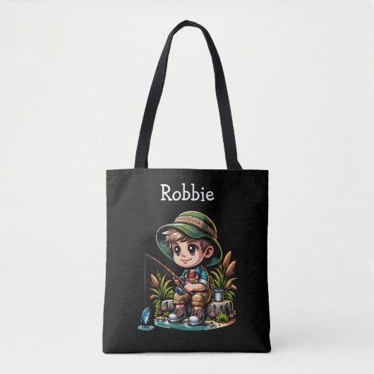 Little Boy Fishing Personalisiert Tasche (Vorderseite)