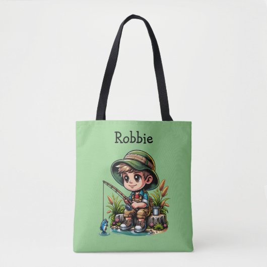 Little Boy Fishing Personalisiert Tasche (Vorderseite)