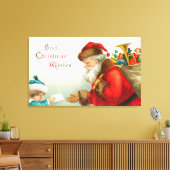 Little Boy gibt Santa einen Brief Leinwanddruck (Insitu (Wohnzimmer))