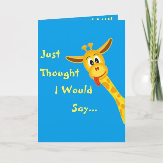 Little Boy Giraffe Birthday Karte (Vorderseite)